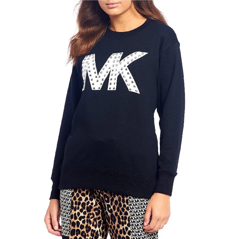 Michael Kors Women's Logo Stud Sweatshirt Navy Size Extra Large - X-Large