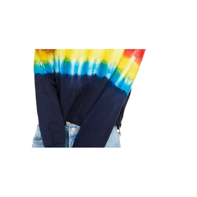 Rebellious One Junior's Tie Dyed Sweatshirt Blue Size Medium