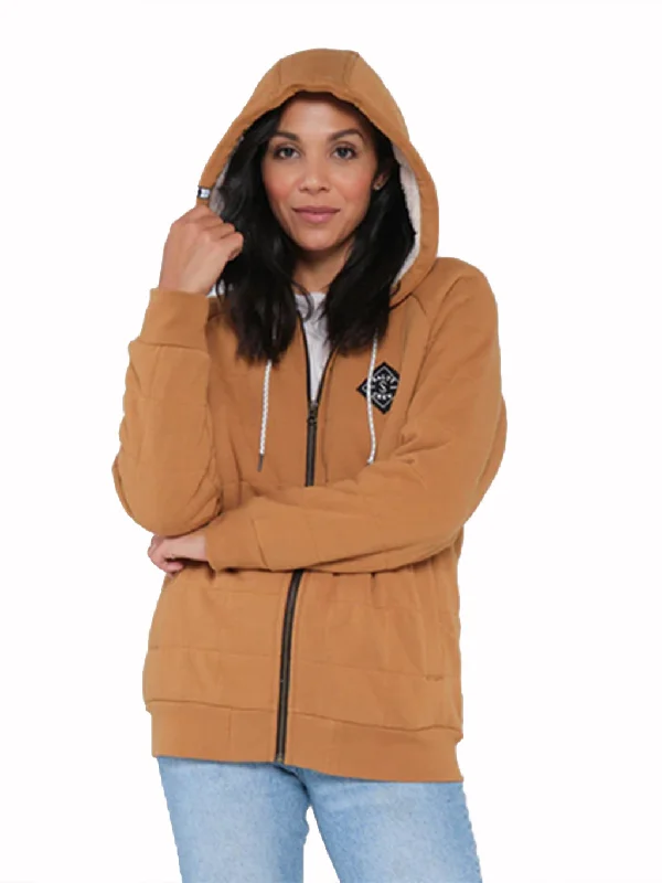 Seeking Sherpa Workwear Brown Hoody Sweatshirt