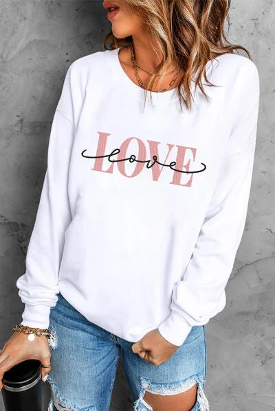 Shoreline Boutique LOVE Dropped Shoulder Sweatshirt