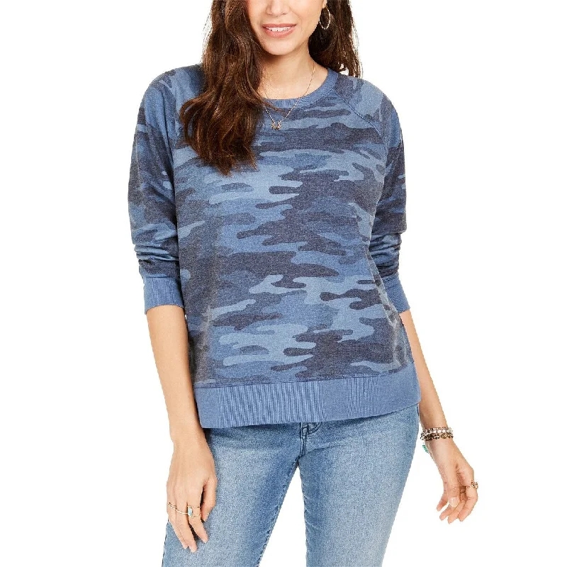 Style & Co Women's Camo Sweatshirt Blue Size 2 Extra Large - 2XL