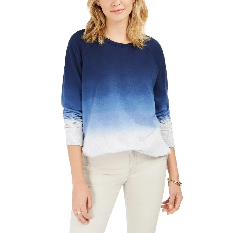 Style & Co Women's Cotton Ombre Sweatshirt Blue Size Large