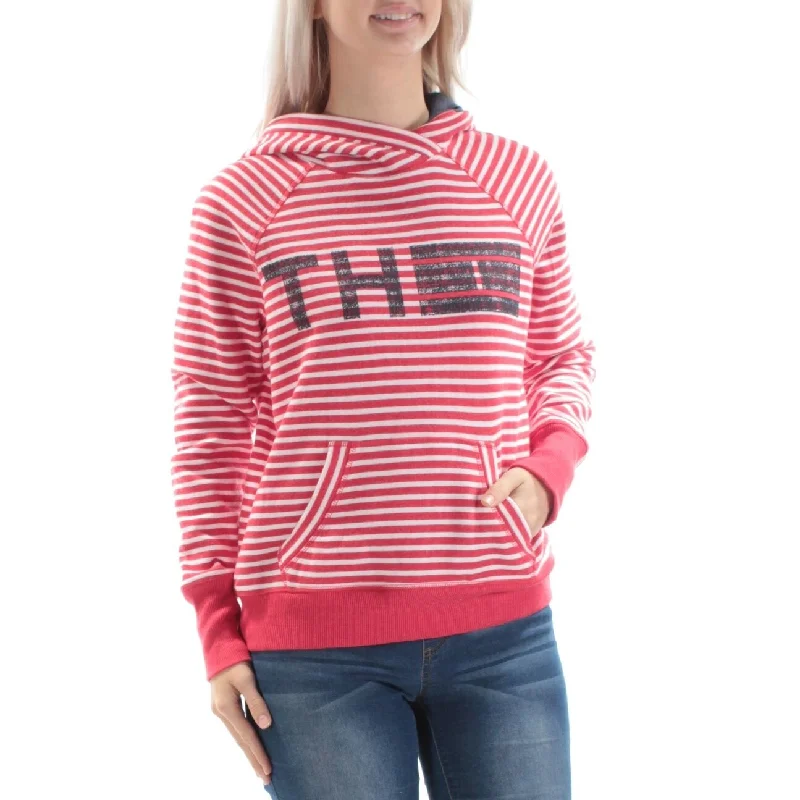 Tommy Hilfiger Striped Logo-Graphic Sweatshirt Red Small