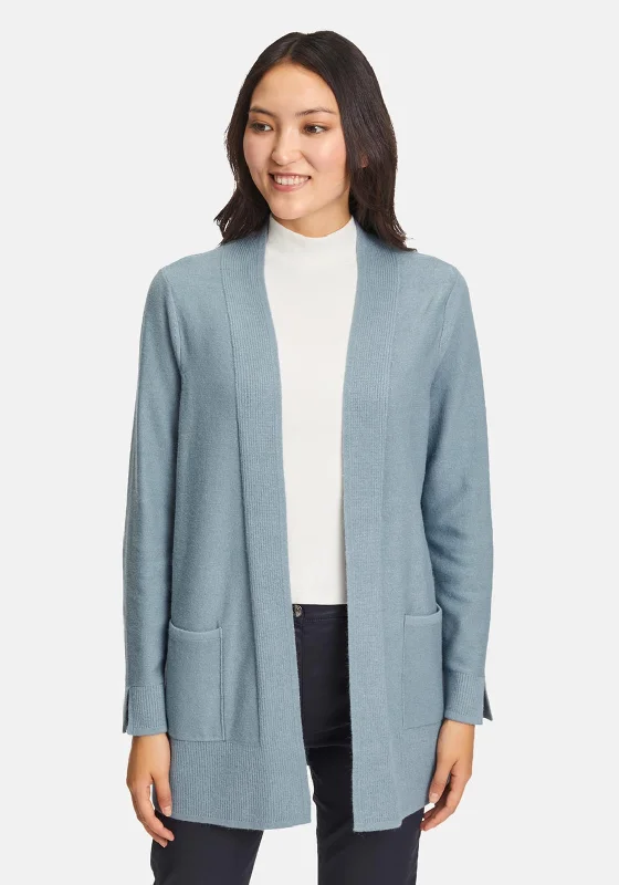 Betty Barclay Open Long Knit Cardigan, Frost Blue