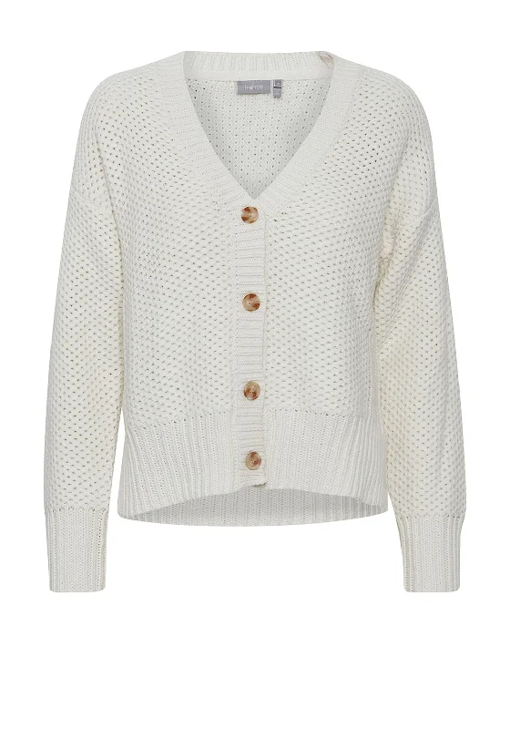 Fransa Chunky Knit Cardigan, Cream