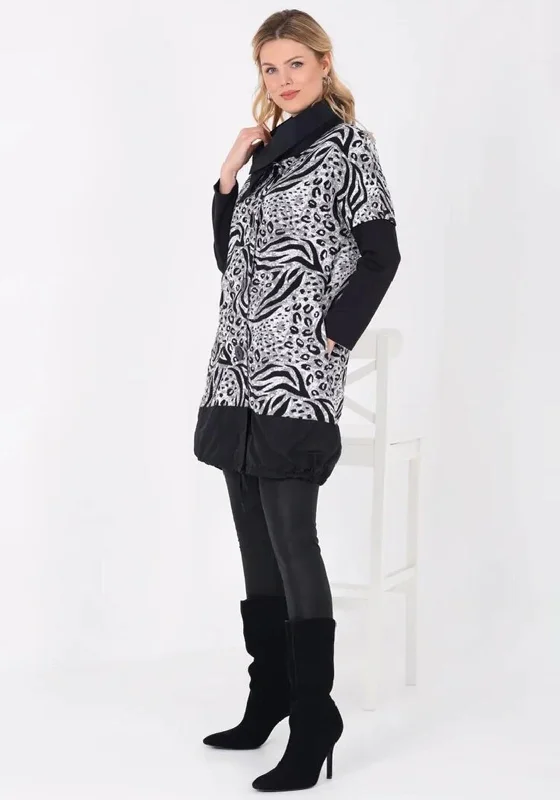 Ever Sassy Leopard Knit Cardigan, Black