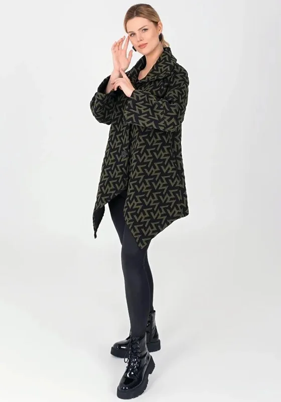 Ever Sassy Patterned Cardigan, Black Multi