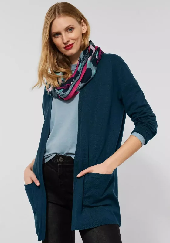 Street One Basic Fine Long Cardigan, Deep Teal