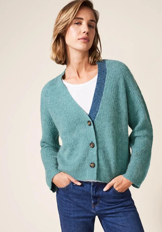 White Stuff Dehila Knitted Cardigan, Mid Teal