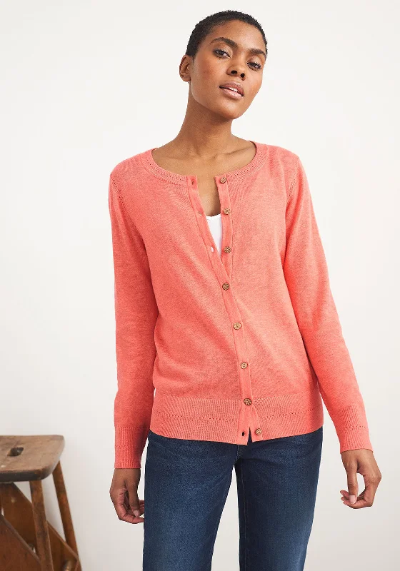 White Stuff Lola Organic Cotton Cardigan, Coral