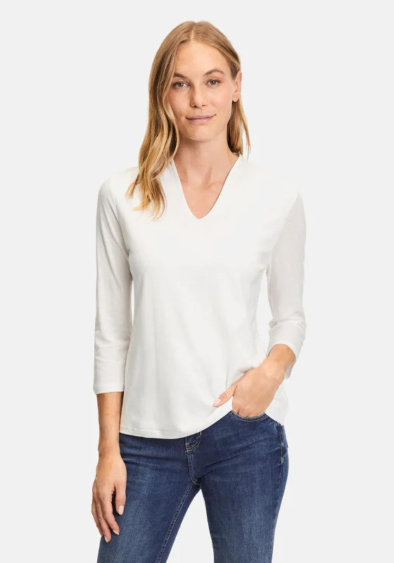 Betty Barclay V Neck Top, White