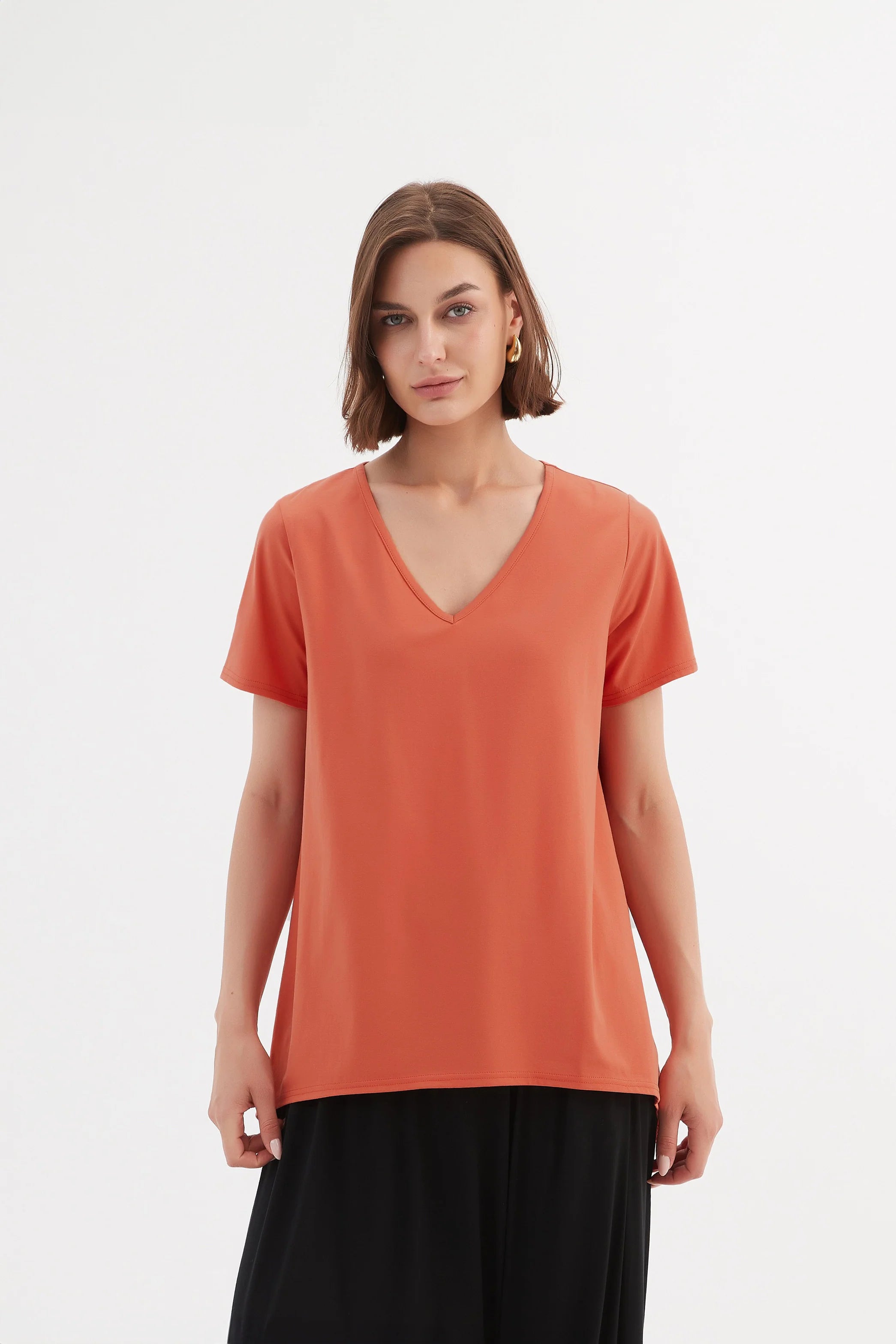 Tirelli - 24T3543 V Neck Swing Tee