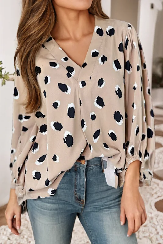 Leopard V Neck Blouse