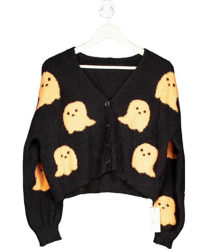 Cupshe Black & Orange Ghostie Blouson Sleeve Cardigan UK S