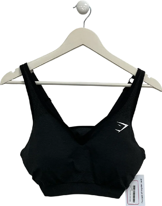 gymshark Black Vital 2.0 V Neck Sports Bra UK XL