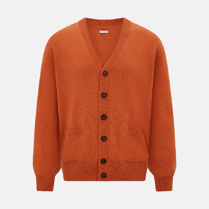 Orange Cashmere Cardigan