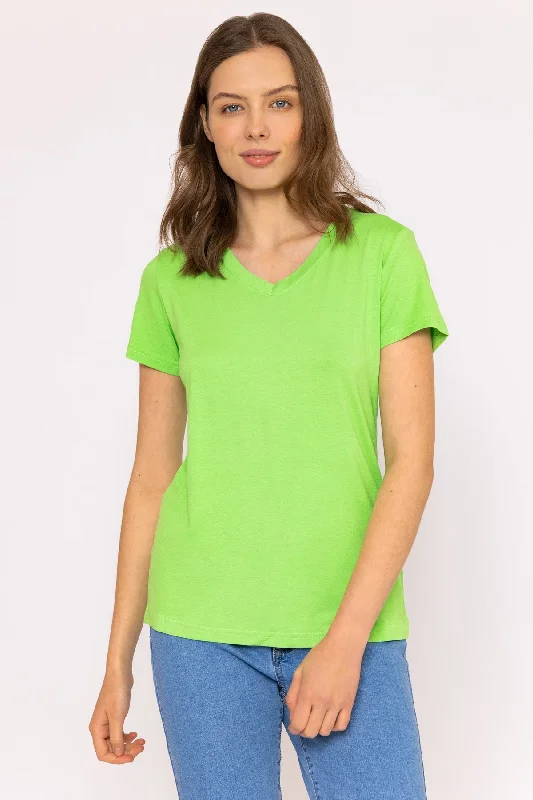 V Neck Tee in Green