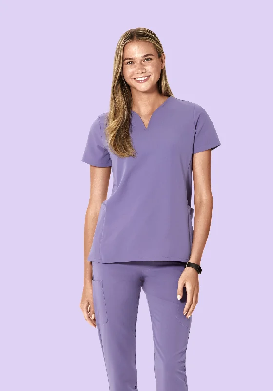 Curved V-Neck Top Hyacinth