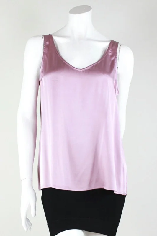 Eileen Fisher Satin Sleeveless V-Neck Camisole Size Large