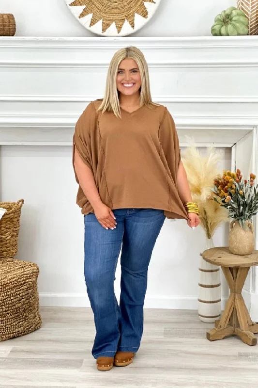 Mocha V-Neck Dolman Top *Final Sale*