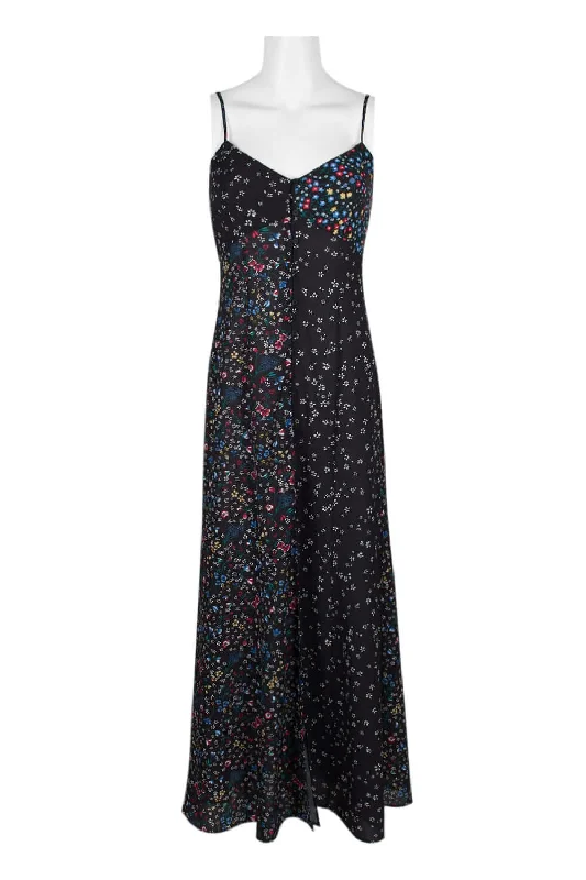 French Connection Spaghetti Strap Button Front Detail Floral Print Polyester Maxi Dress